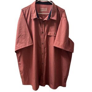 Avalanche Outdoor Men's Short Sleeve Button Up Collared Shirt Size XXL Red